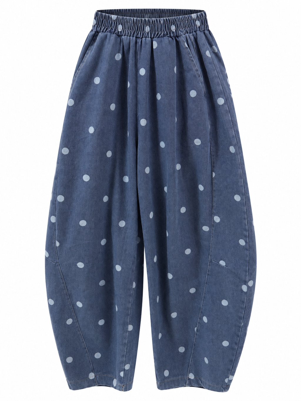 Polka Barrel Denim Pants