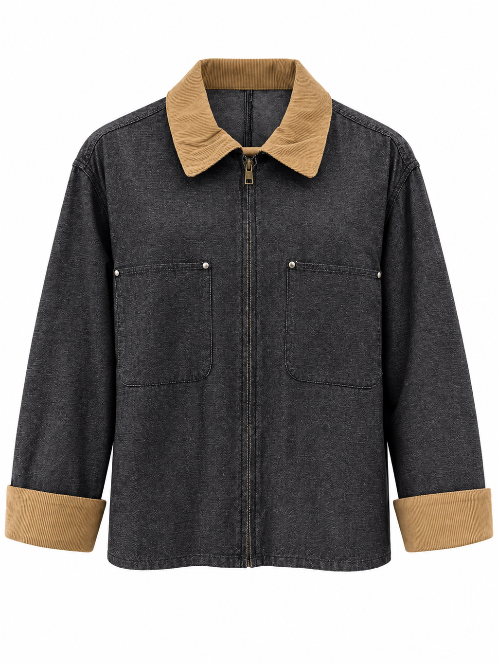 Zip Up Denim Jacket