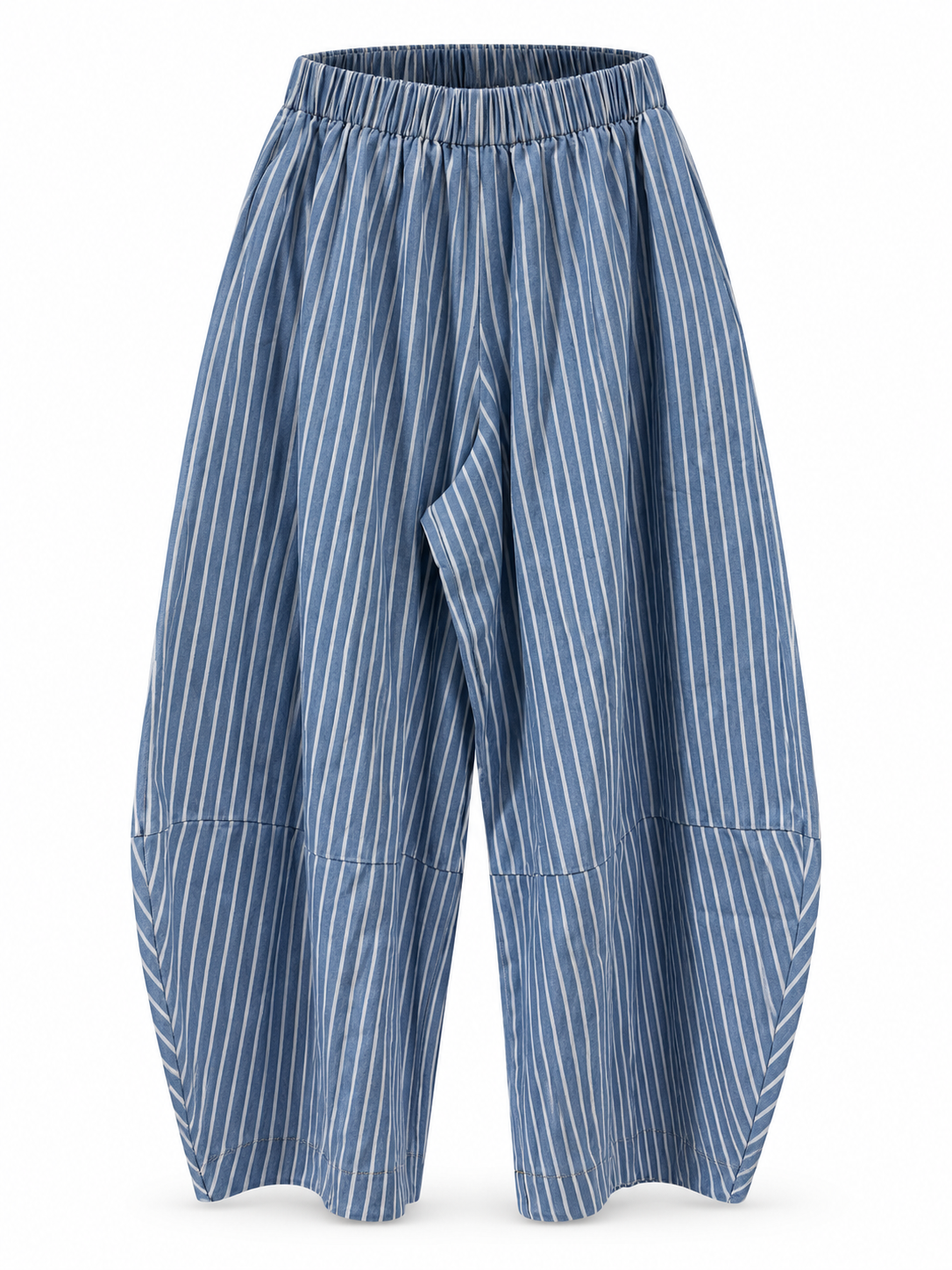 Barrel Denim Striped Pants