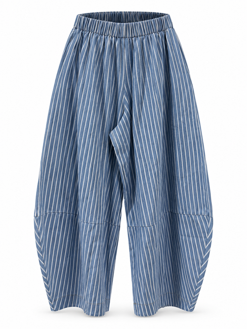 Barrel Denim Striped Pants