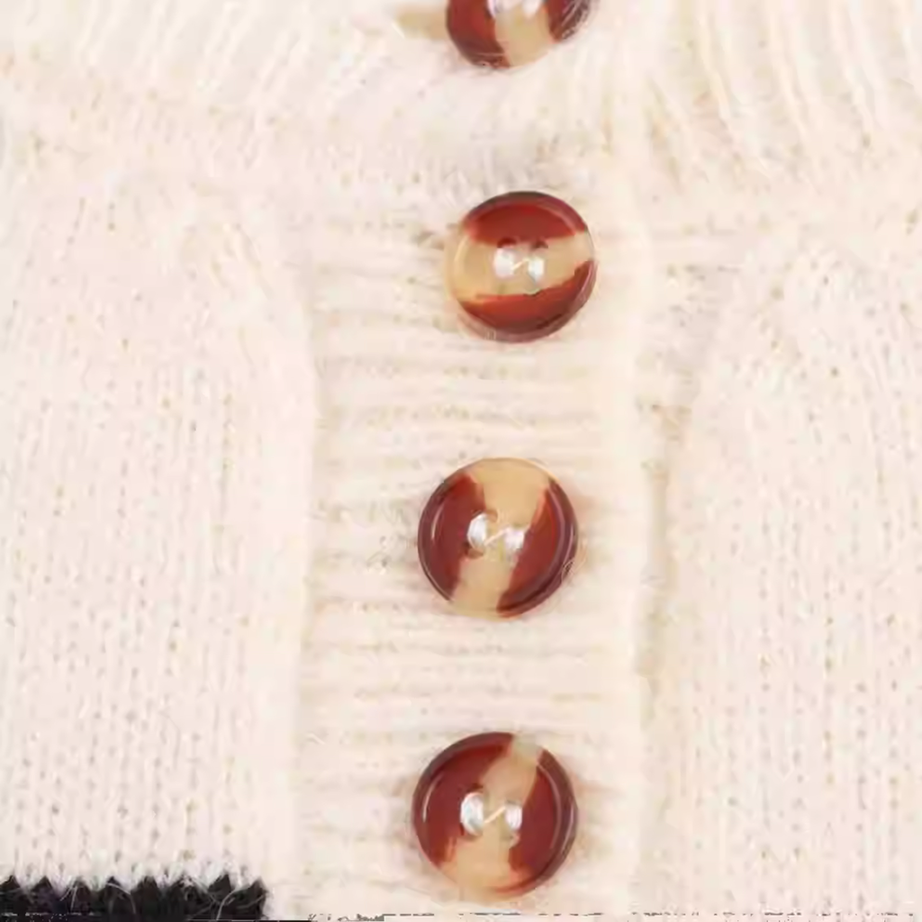 Pre-Order Knit Sweater Button Stripe Long Sleeve