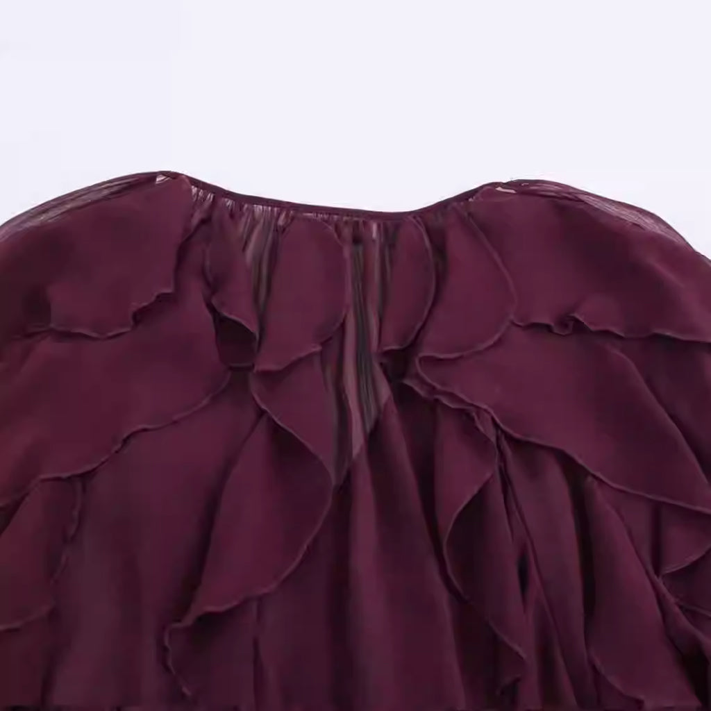 Pre-Order Ruffle Layered V-Neck Long Sleeve