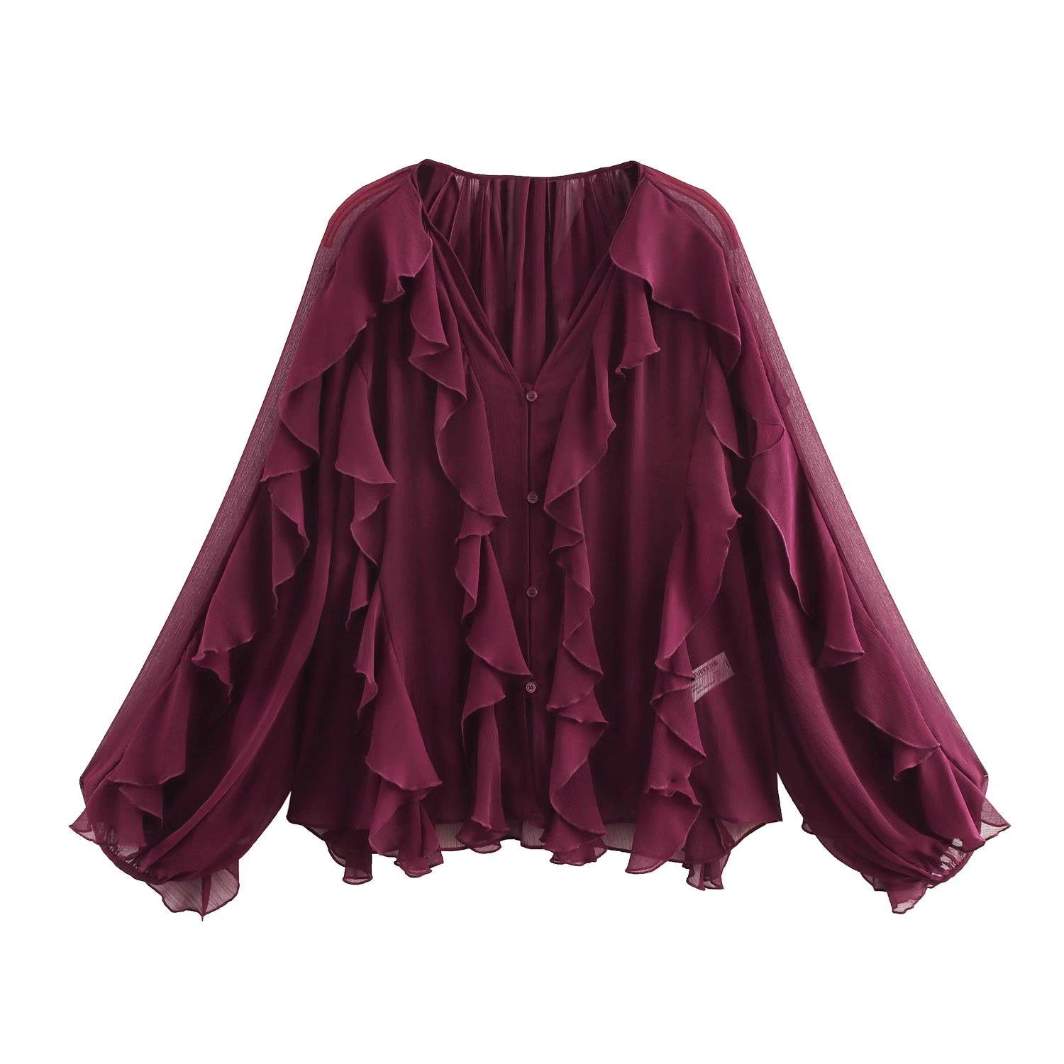Pre-Order Ruffle Layered V-Neck Long Sleeve