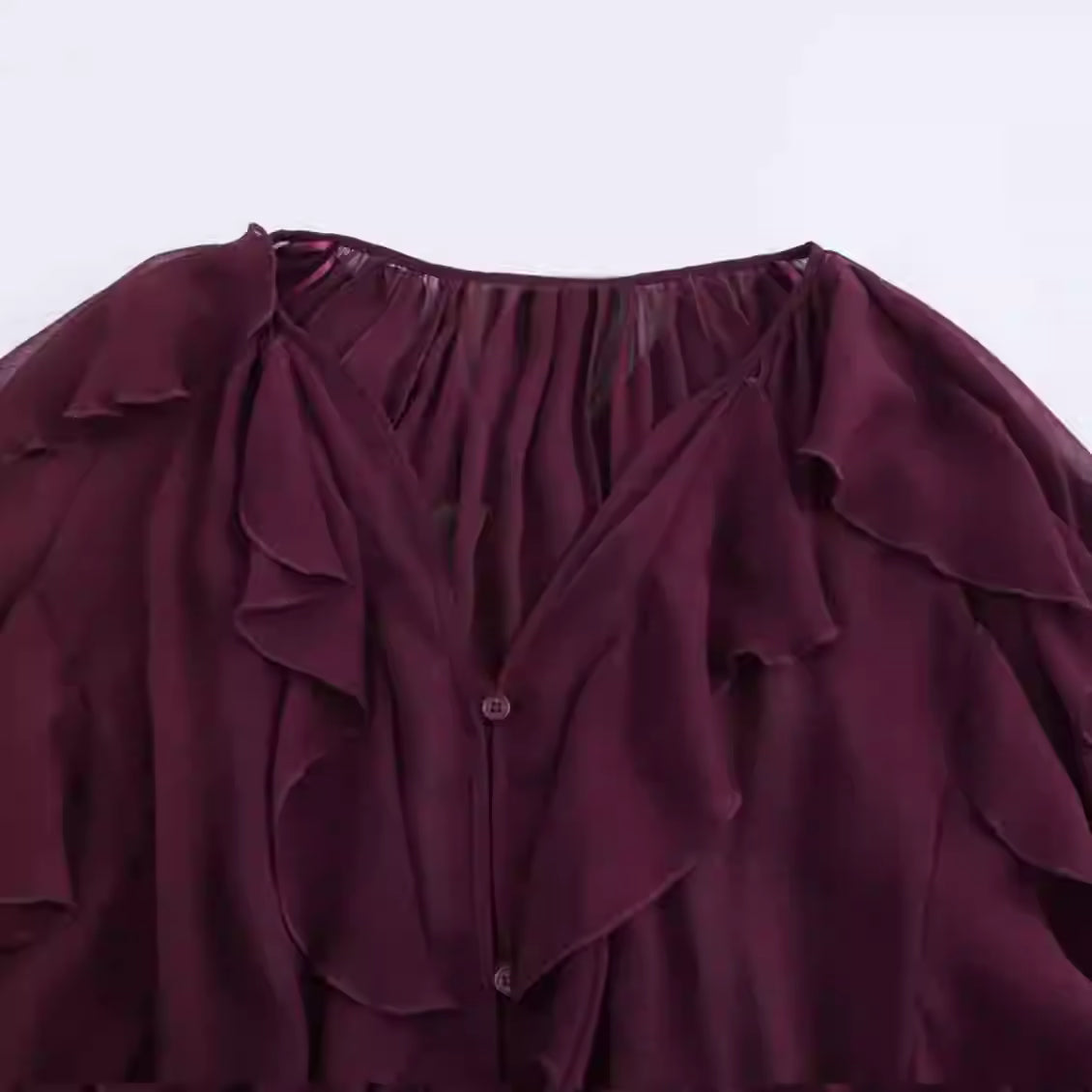 Pre-Order Ruffle Layered V-Neck Long Sleeve