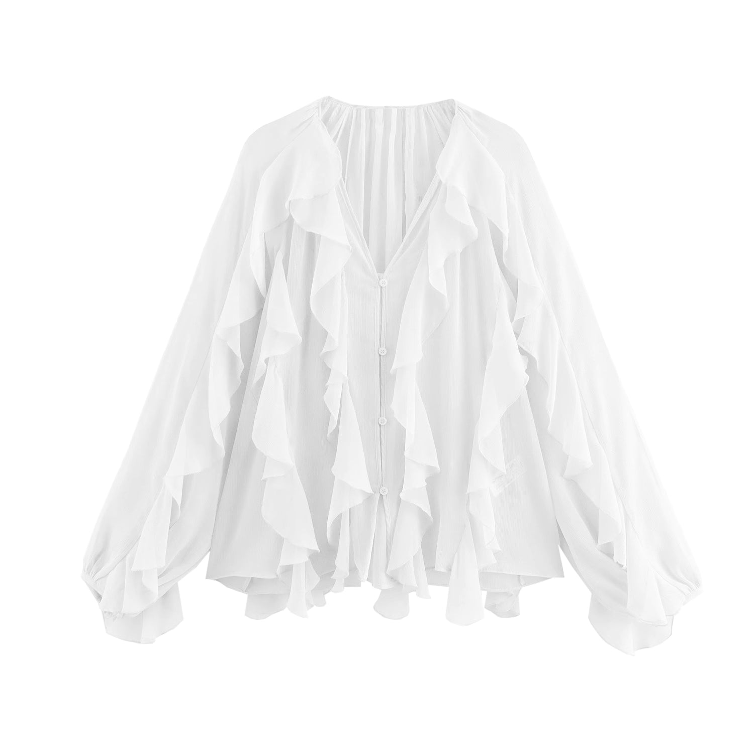 Pre-Order Ruffle Layered V-Neck Long Sleeve